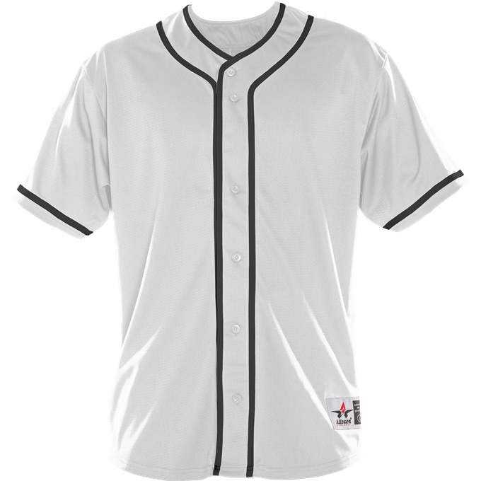 Alleson Athletic 52MBBJY Youth Diamond Jersey - White Black - HIT a Double - 1