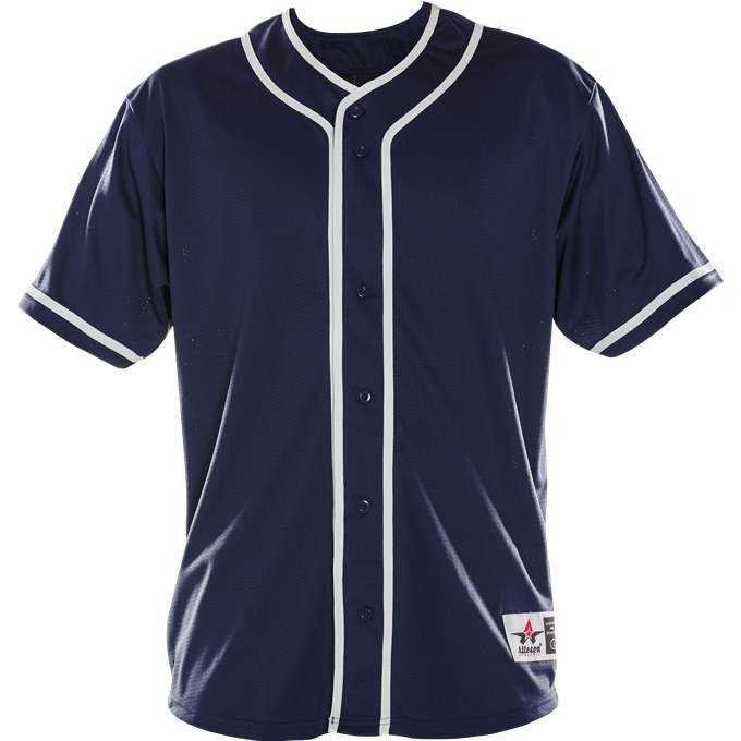 Alleson Athletic 52MBBJ Adult Diamond Jersey - Navy White - HIT a Double - 1