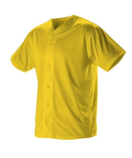 Alleson Athletic 52MBFJY Youth Full Button Lightweight Baseball Jersey - Light Gold - HIT a Double - 1