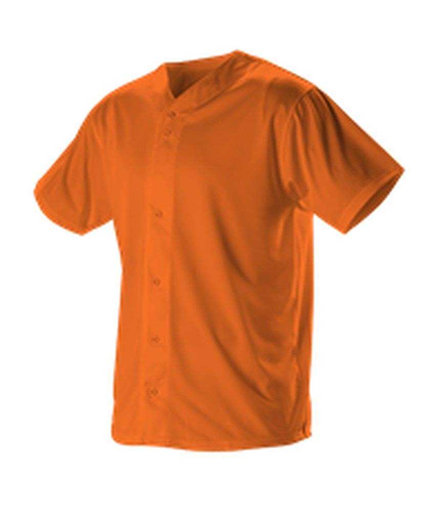 Alleson Athletic 52MBFJY Youth Full Button Lightweight Baseball Jersey - Orange - HIT a Double - 1