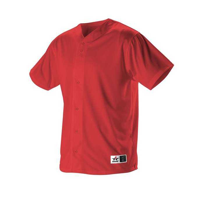 Alleson Athletic 52MFFJW Women&#39;s Faux Front Fastpitch Jersey - Red - HIT a Double - 1