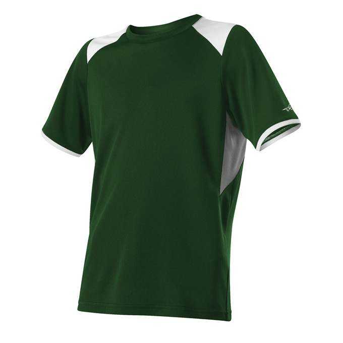 Alleson Athletic 530CJY Youth Baseball Crew Neck Jersey - Forest Grey White - HIT a Double - 1