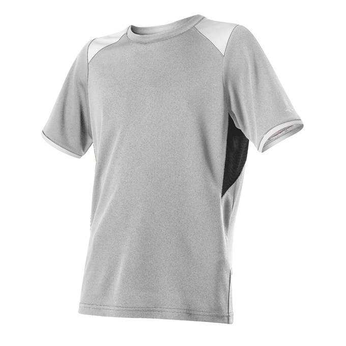 Alleson Athletic 530CJY Youth Baseball Crew Neck Jersey - Grey Black White - HIT a Double - 1