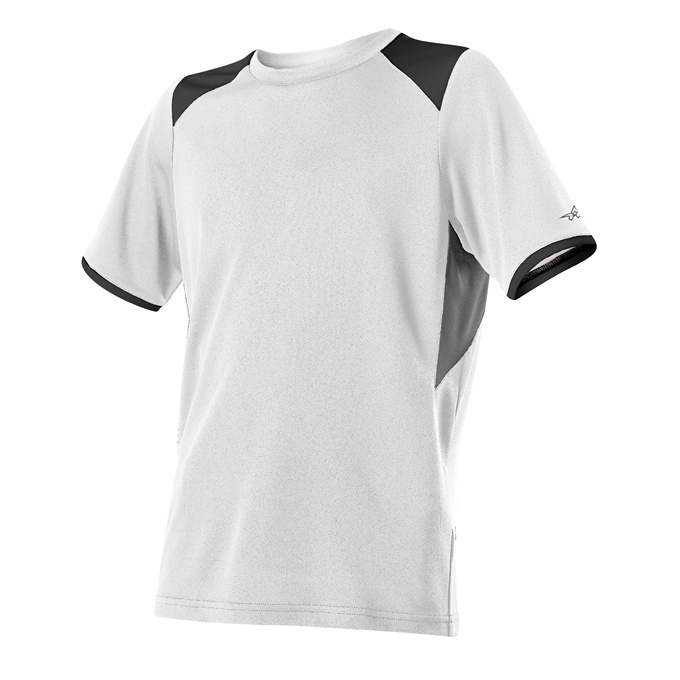 Alleson Athletic 530CJY Youth Baseball Crew Neck Jersey - White Grey Black - HIT a Double - 1