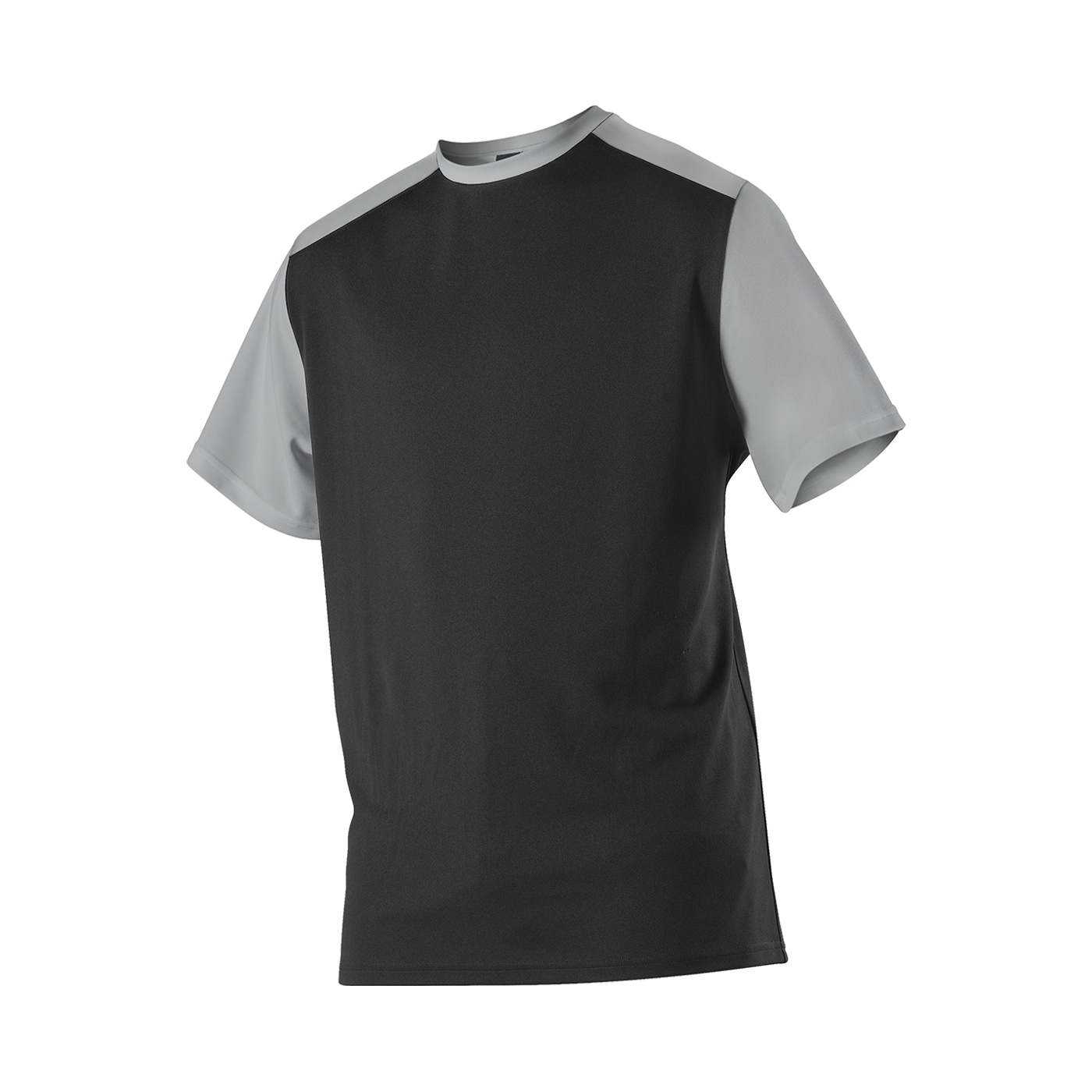 Alleson Athletic 532CJY Youth Crew Neck Baseball Jersey - Black Silver - HIT a Double - 1