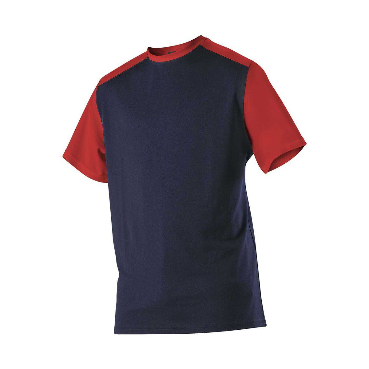 Alleson Athletic 532CJY Youth Crew Neck Baseball Jersey - Navy Red - HIT a Double - 1