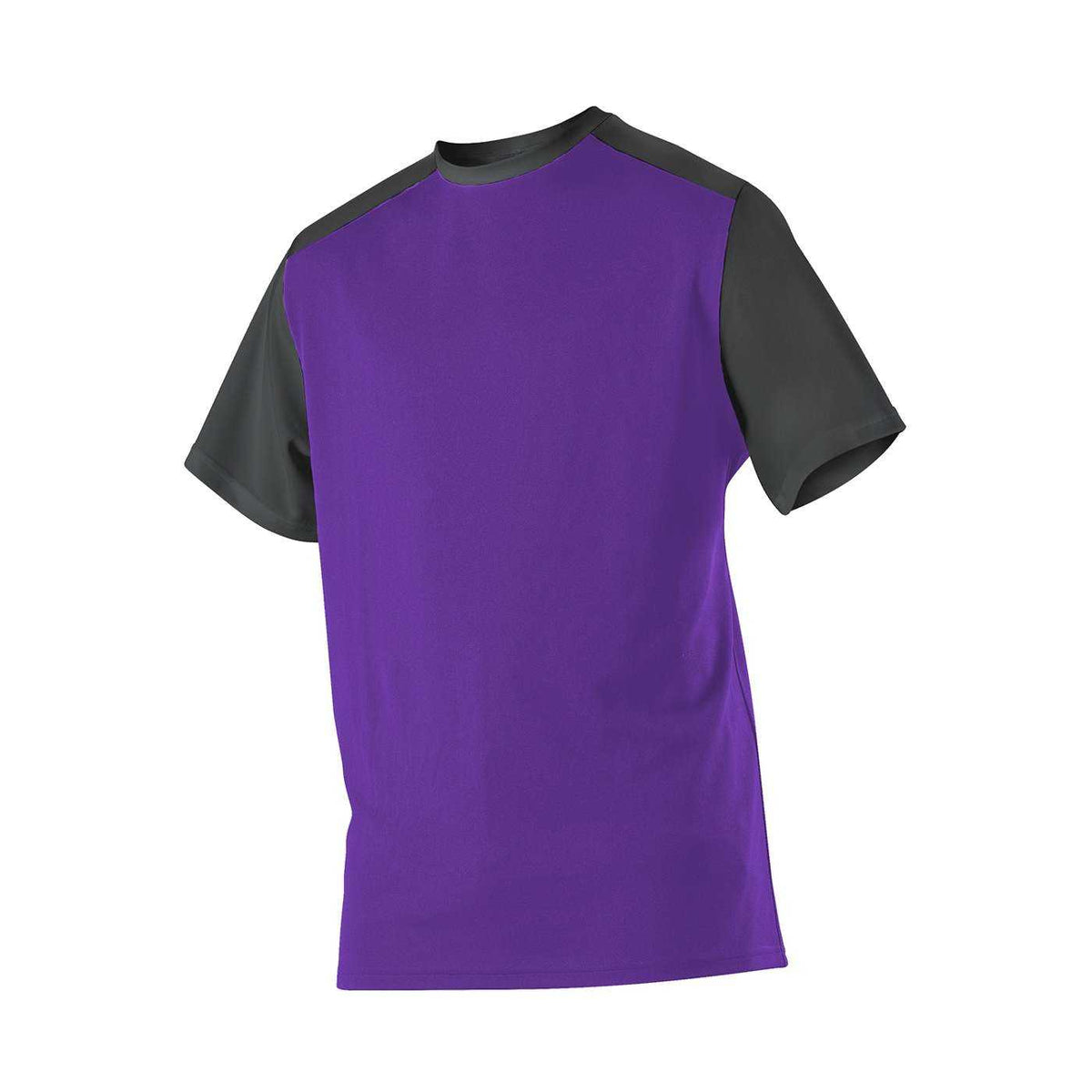 Alleson Athletic 532CJY Youth Crew Neck Baseball Jersey - Purple Black - HIT a Double - 1