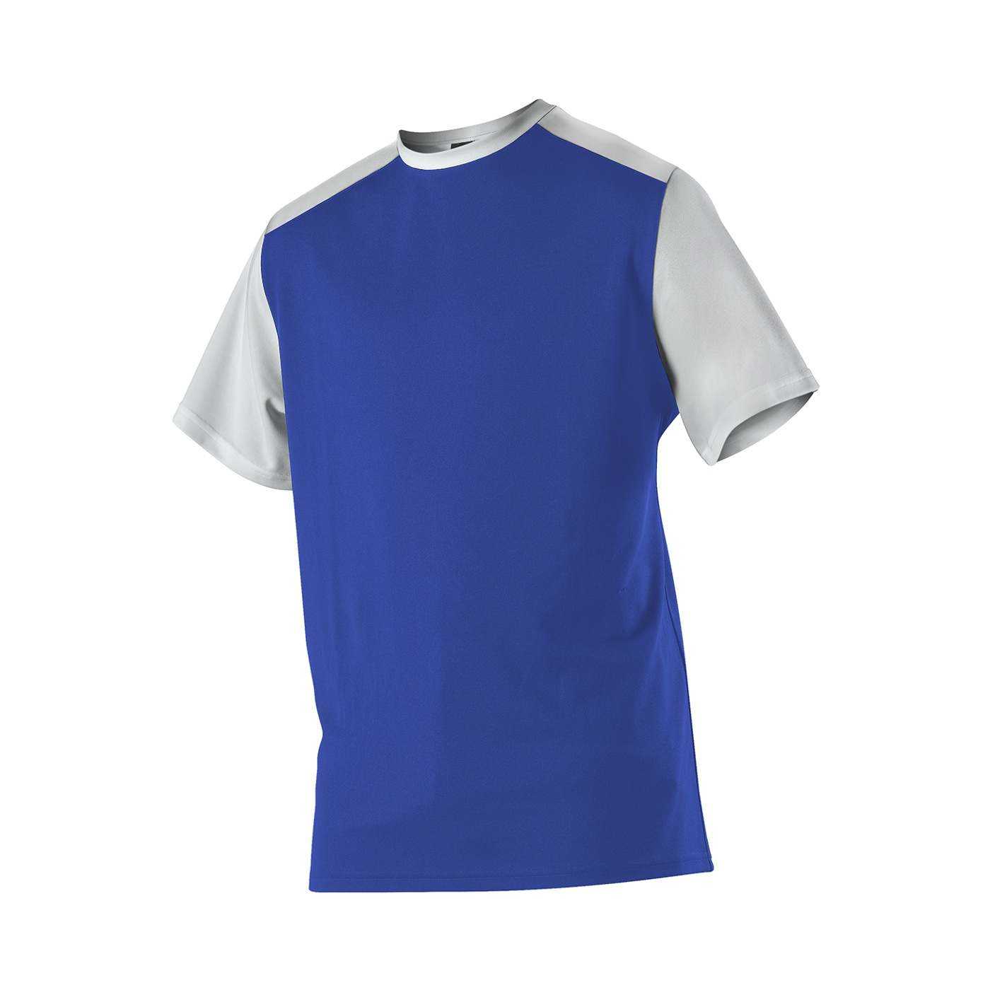 Alleson Athletic 532CJY Youth Crew Neck Baseball Jersey - Royal White - HIT a Double - 1