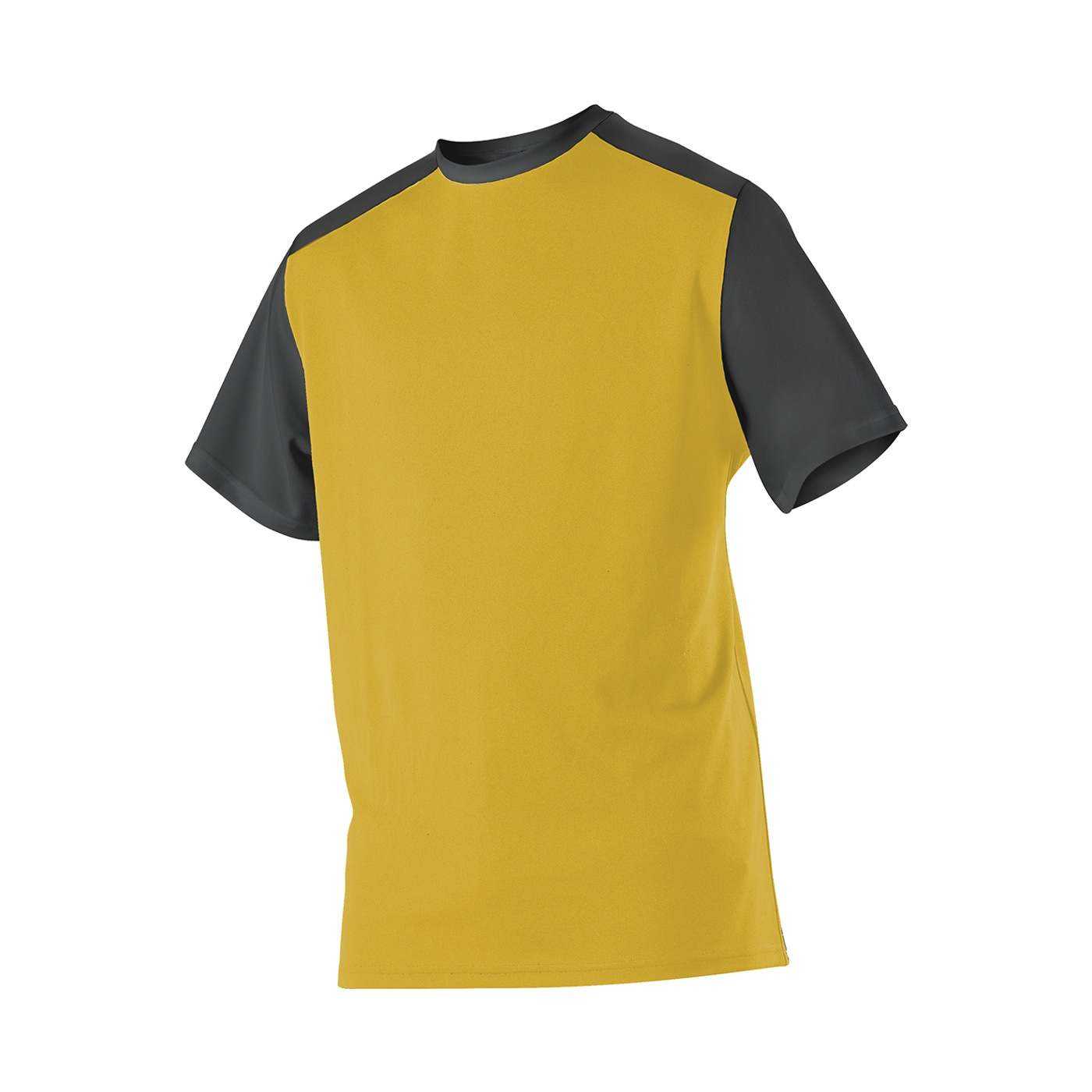Alleson Athletic 532CJ Adult Crew Neck Baseball Jersey - Gold Black - HIT a Double - 1