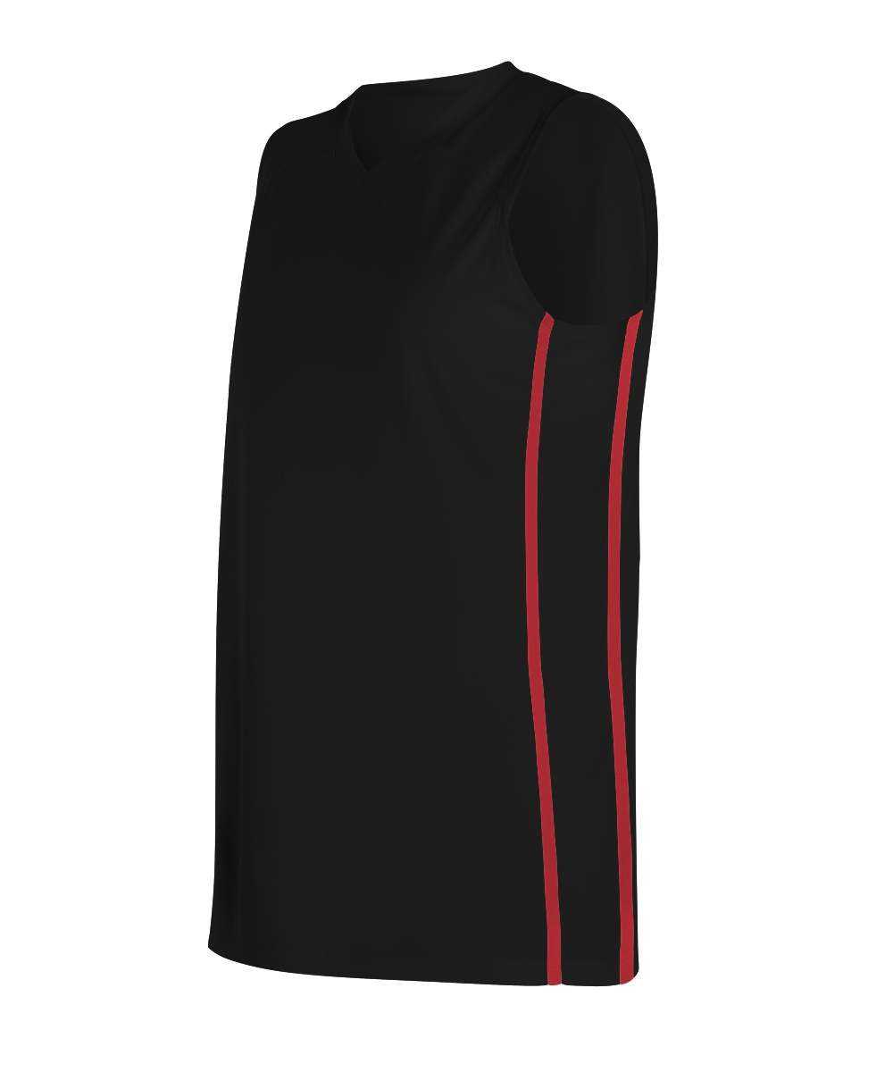 Alleson Athletic 535JW Women&#39;s Basketball Jersey - Black Scarlet - HIT a Double - 1