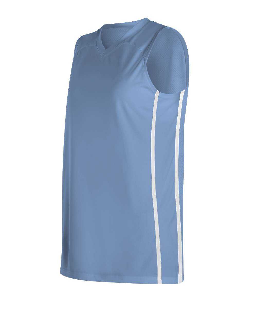 Alleson Athletic 535JW Women&#39;s Basketball Jersey - Carolina Blue White - HIT a Double - 1
