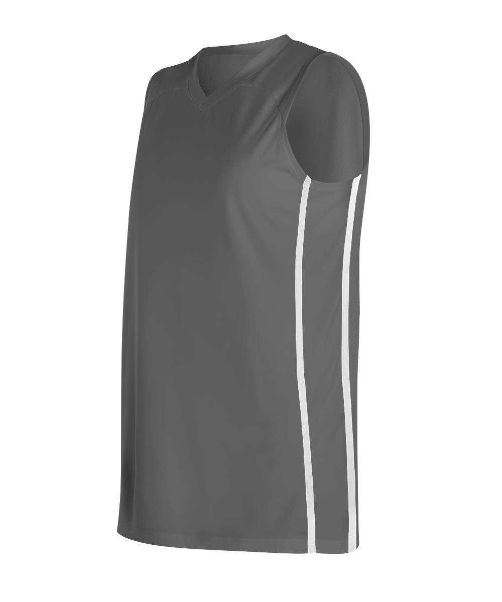 Alleson Athletic 535JW Women&#39;s Basketball Jersey - Charcoal White - HIT a Double - 1
