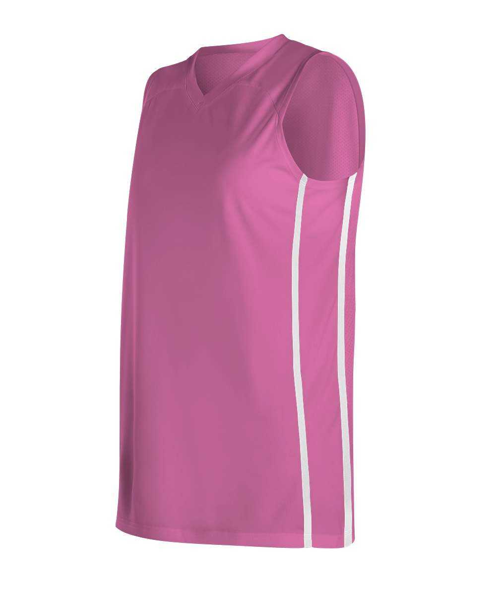 Alleson Athletic 535JW Women&#39;s Basketball Jersey - Pink White - HIT a Double - 1