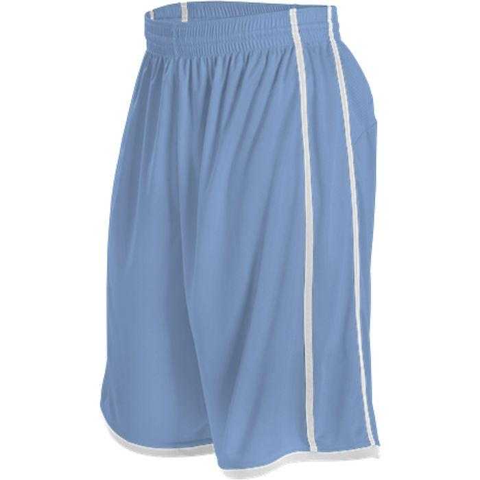 Alleson Athletic 535PW Women&#39;s Basketball Short - Carolina Blue White - HIT a Double - 1