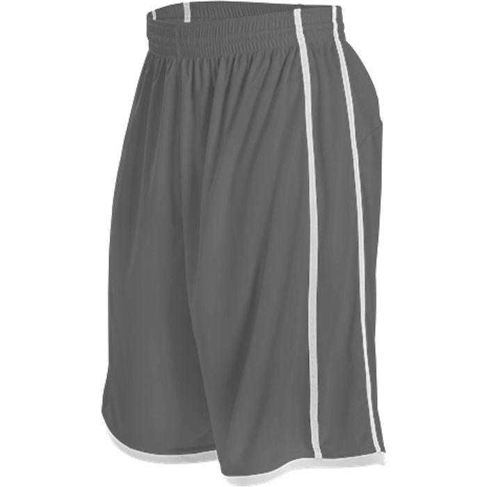 Alleson Athletic 535PW Women&#39;s Basketball Short - Charcoal White - HIT a Double - 1