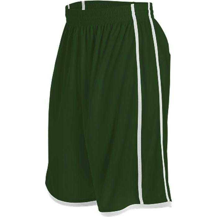 Alleson Athletic 535PW Women&#39;s Basketball Short - Forest White - HIT a Double - 1
