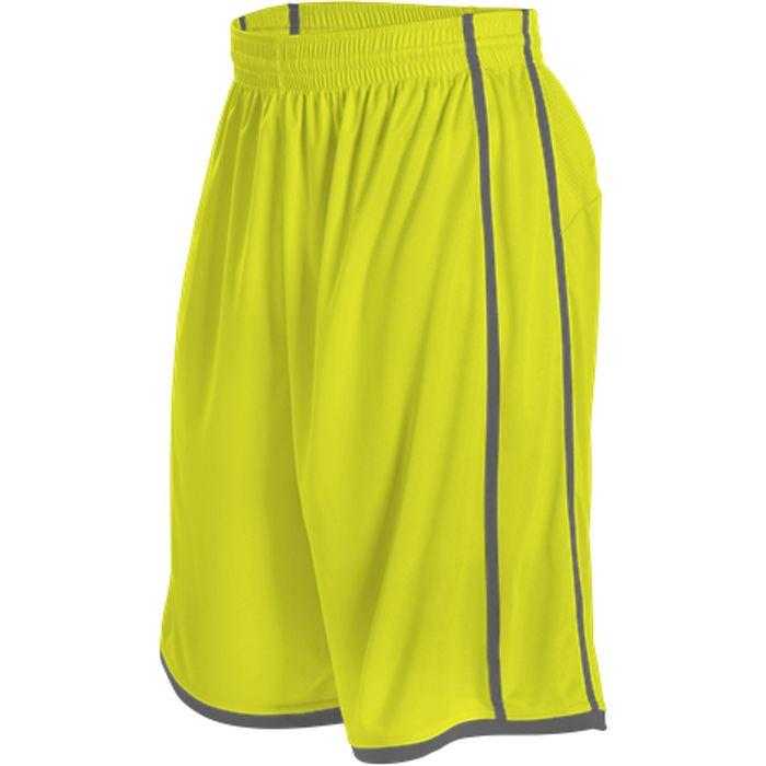 Alleson Athletic 535PW Women&#39;s Basketball Short - Lime Charcoal - HIT a Double - 1