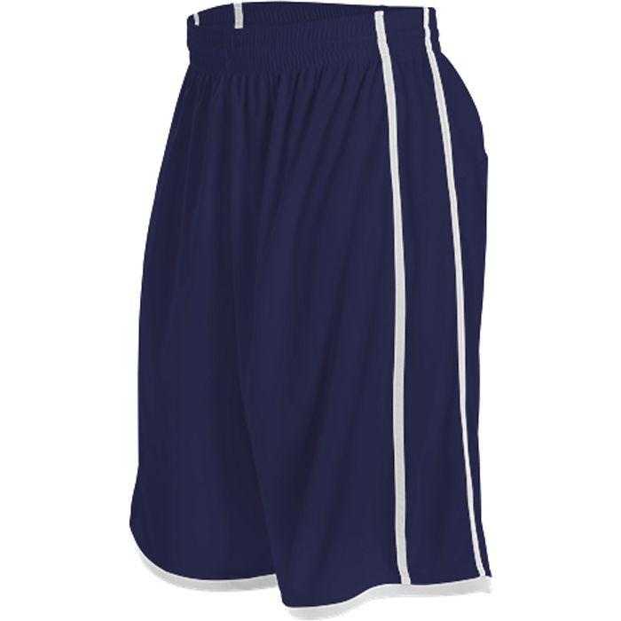 Alleson Athletic 535PW Women&#39;s Basketball Short - Navy White - HIT a Double - 1