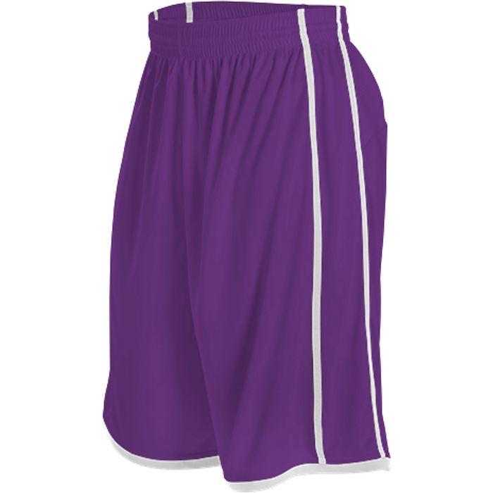 Alleson Athletic 535PW Women's Basketball Short - Purple White - HIT a Double - 1