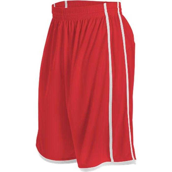 Alleson Athletic 535PW Women's Basketball Short - Scarlet White - HIT a Double - 1