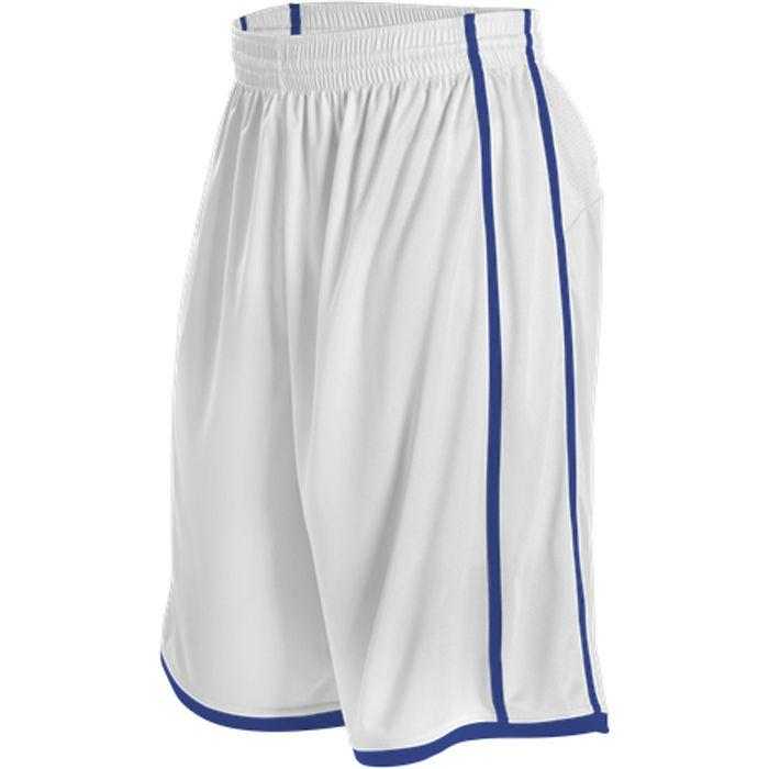 Alleson Athletic 535PW Women&#39;s Basketball Short - White Royal - HIT a Double - 1
