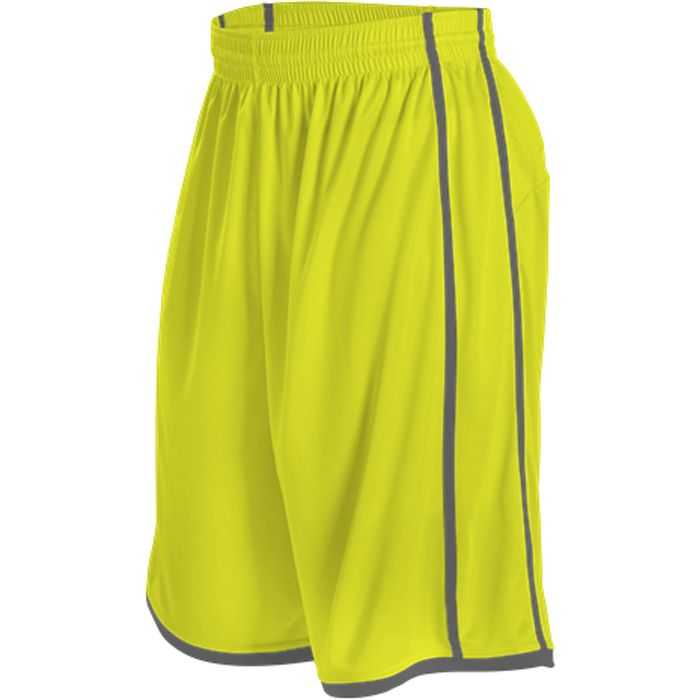 Alleson Athletic 535PY Youth Basketball Short - Lime Charcoal - HIT a Double - 1