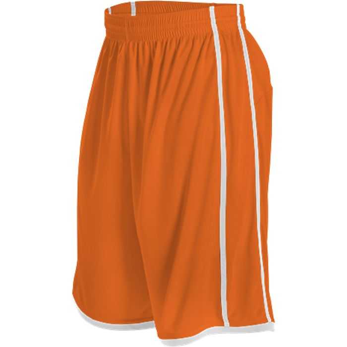 Alleson Athletic 535PY Youth Basketball Short - Orange White - HIT a Double - 1