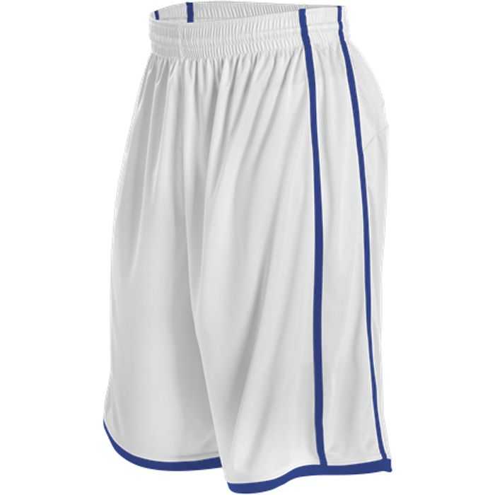 Alleson Athletic 535PY Youth Basketball Short - White Royal - HIT a Double - 1