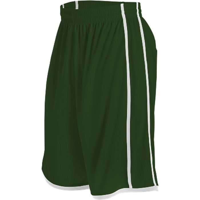 Alleson Athletic 535P Adult Basketball Short - Forest White - HIT a Double - 1