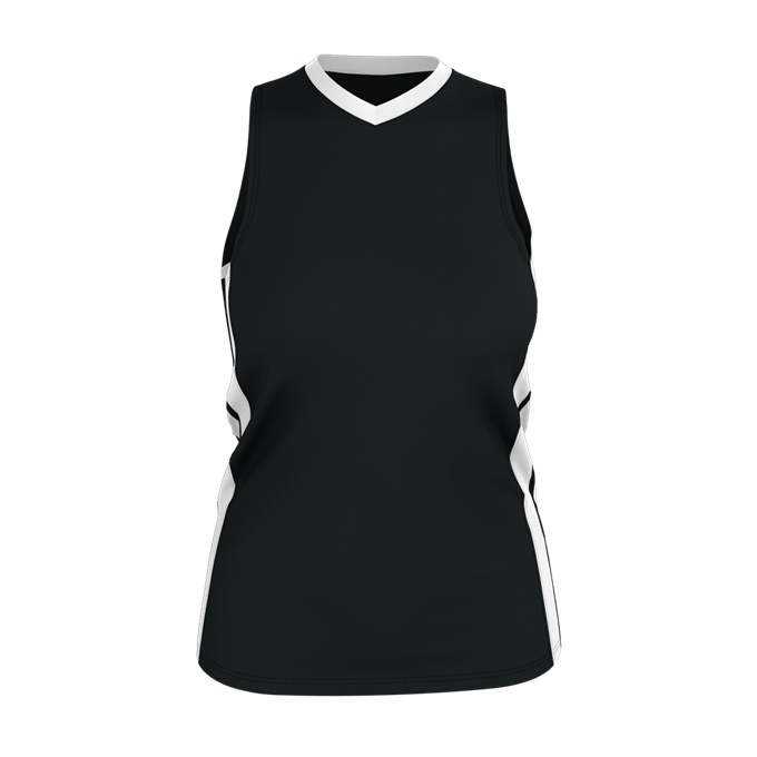 Alleson Athletic 538JW Womens Single Ply Basketball Jersey - Black White - HIT a Double - 1