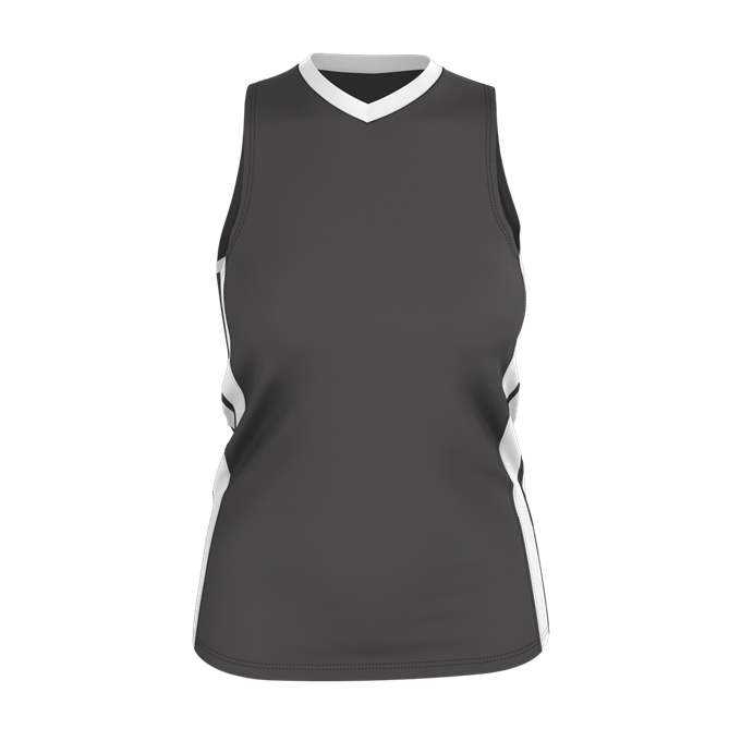 Alleson Athletic 538JW Womens Single Ply Basketball Jersey - Charcoal White - HIT a Double - 1