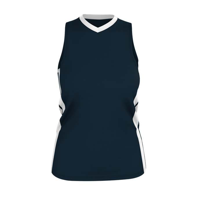 Alleson Athletic 538JW Womens Single Ply Basketball Jersey - Navy White - HIT a Double - 1