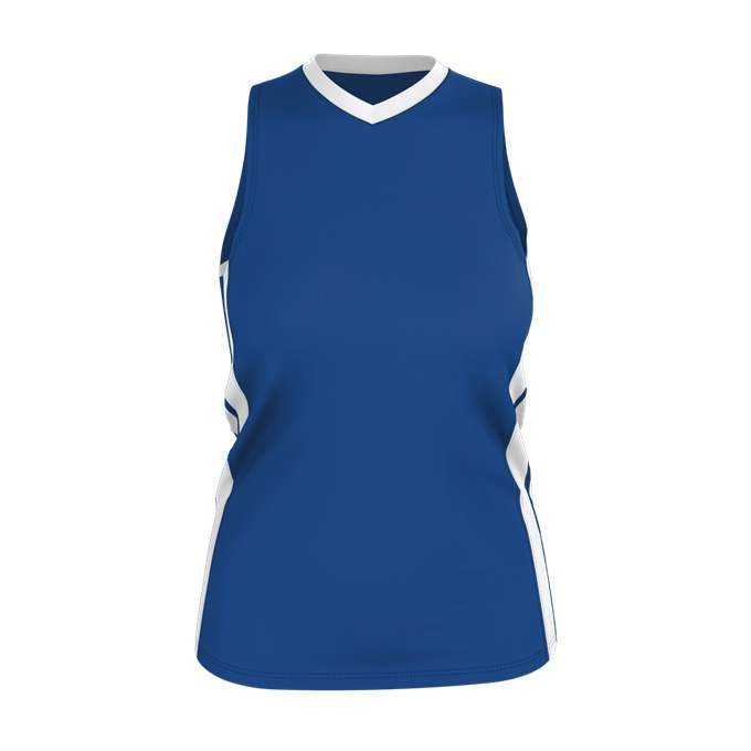 Alleson Athletic 538JW Womens Single Ply Basketball Jersey - Royal White - HIT a Double - 1