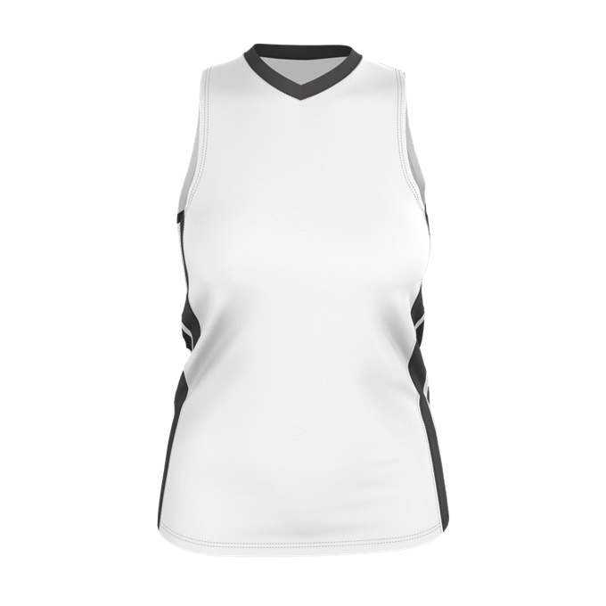 Alleson Athletic 538JW Womens Single Ply Basketball Jersey - White Charcoal - HIT a Double - 1