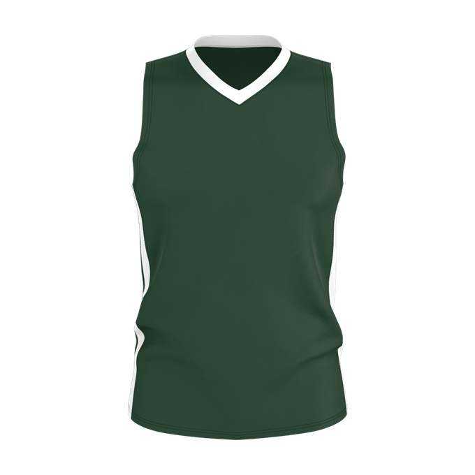 Alleson Athletic 538JY Youth Single Ply Basketball Jersey - Forest White - HIT a Double - 1