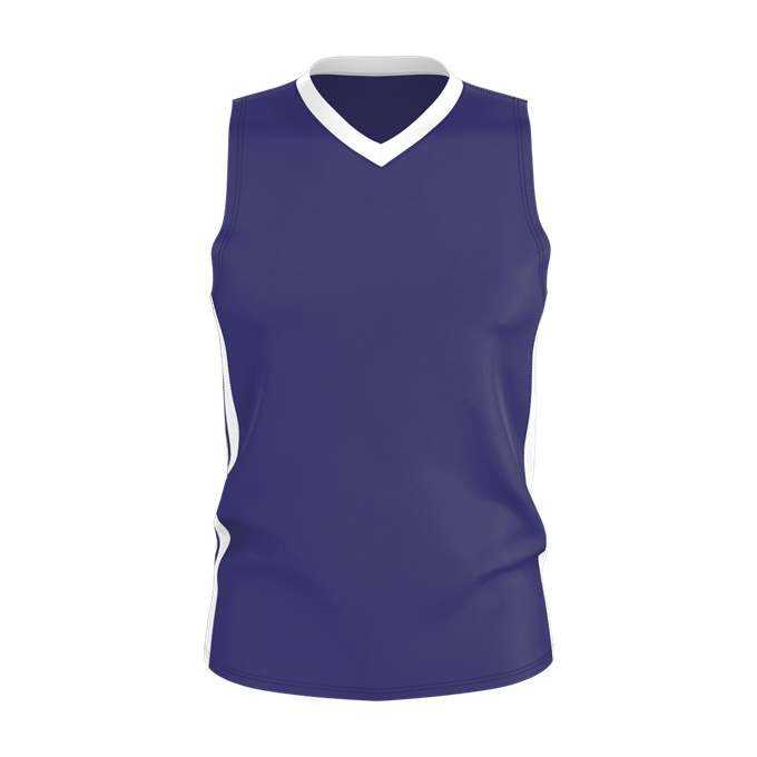 Alleson Athletic 538JY Youth Single Ply Basketball Jersey - Purple White - HIT a Double - 1