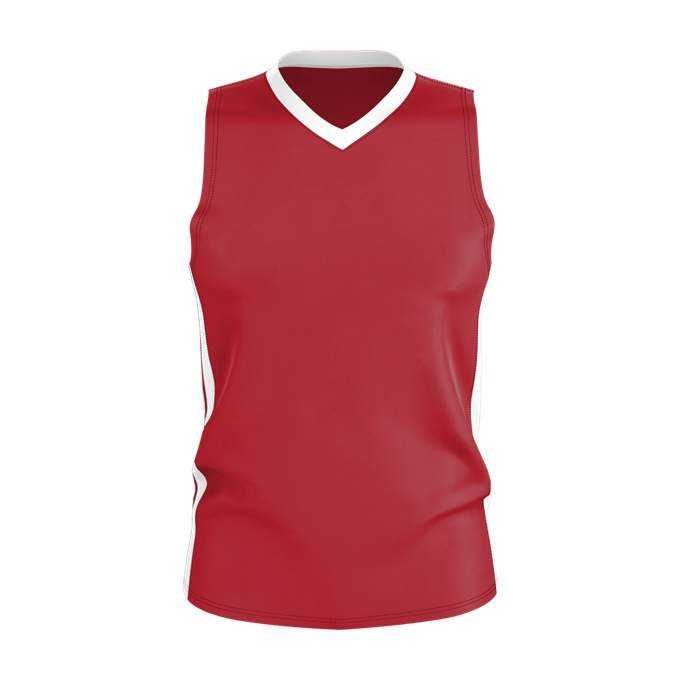 Alleson Athletic 538JY Youth Single Ply Basketball Jersey - Red White - HIT a Double - 1