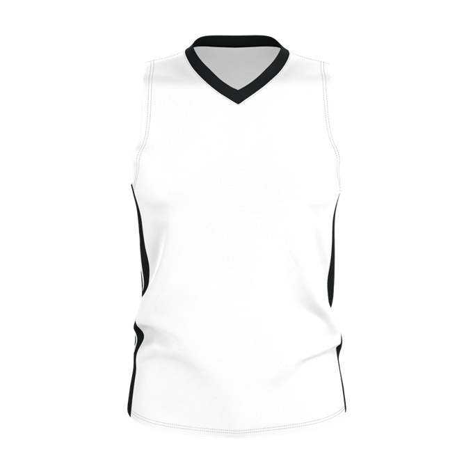 Alleson Athletic 538JY Youth Single Ply Basketball Jersey - White Black - HIT a Double - 1