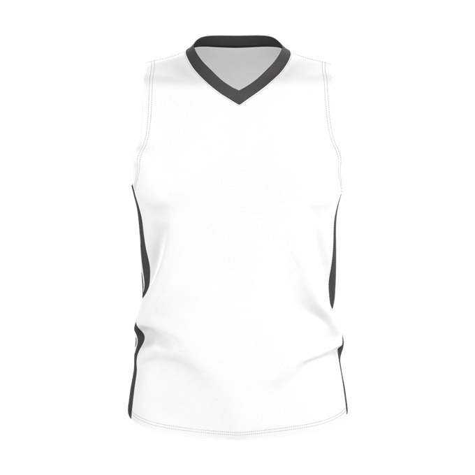 Alleson Athletic 538JY Youth Single Ply Basketball Jersey - White Charcoal - HIT a Double - 1