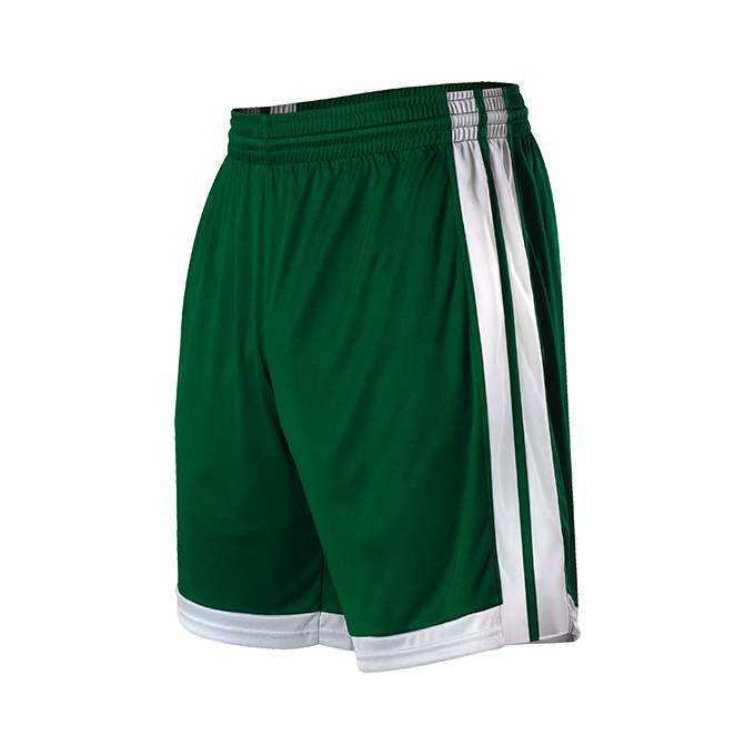 Alleson Athletic 538PW Womens Single Ply Basketball Short - Forest White - HIT a Double - 1