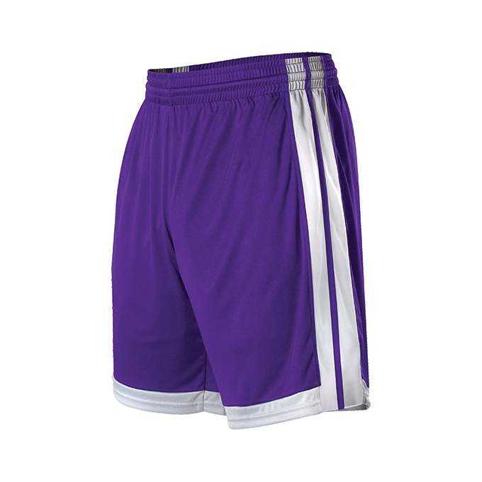 Alleson Athletic 538PW Womens Single Ply Basketball Short - Purple White - HIT a Double - 1
