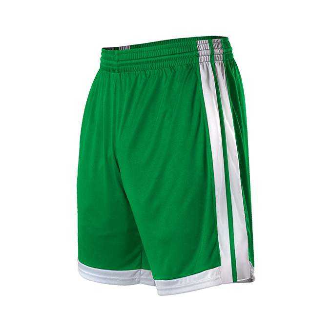 Alleson Athletic 538PY Youth Single Ply Basketball Short - Kelly White - HIT a Double - 1