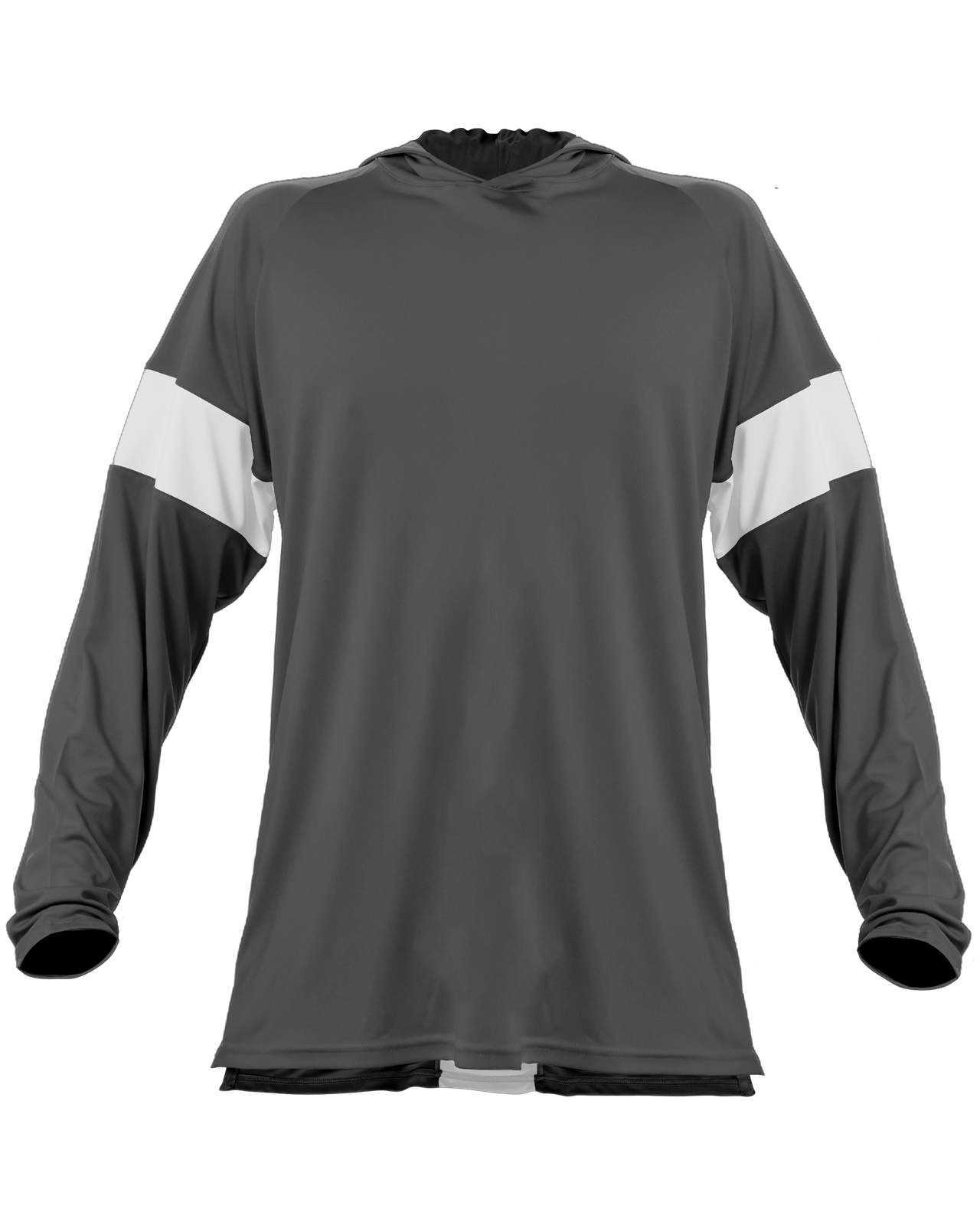 Alleson Athletic 545LSA Contender Long Sleeve Shooter Shirt - Charcoal White - HIT a Double - 1