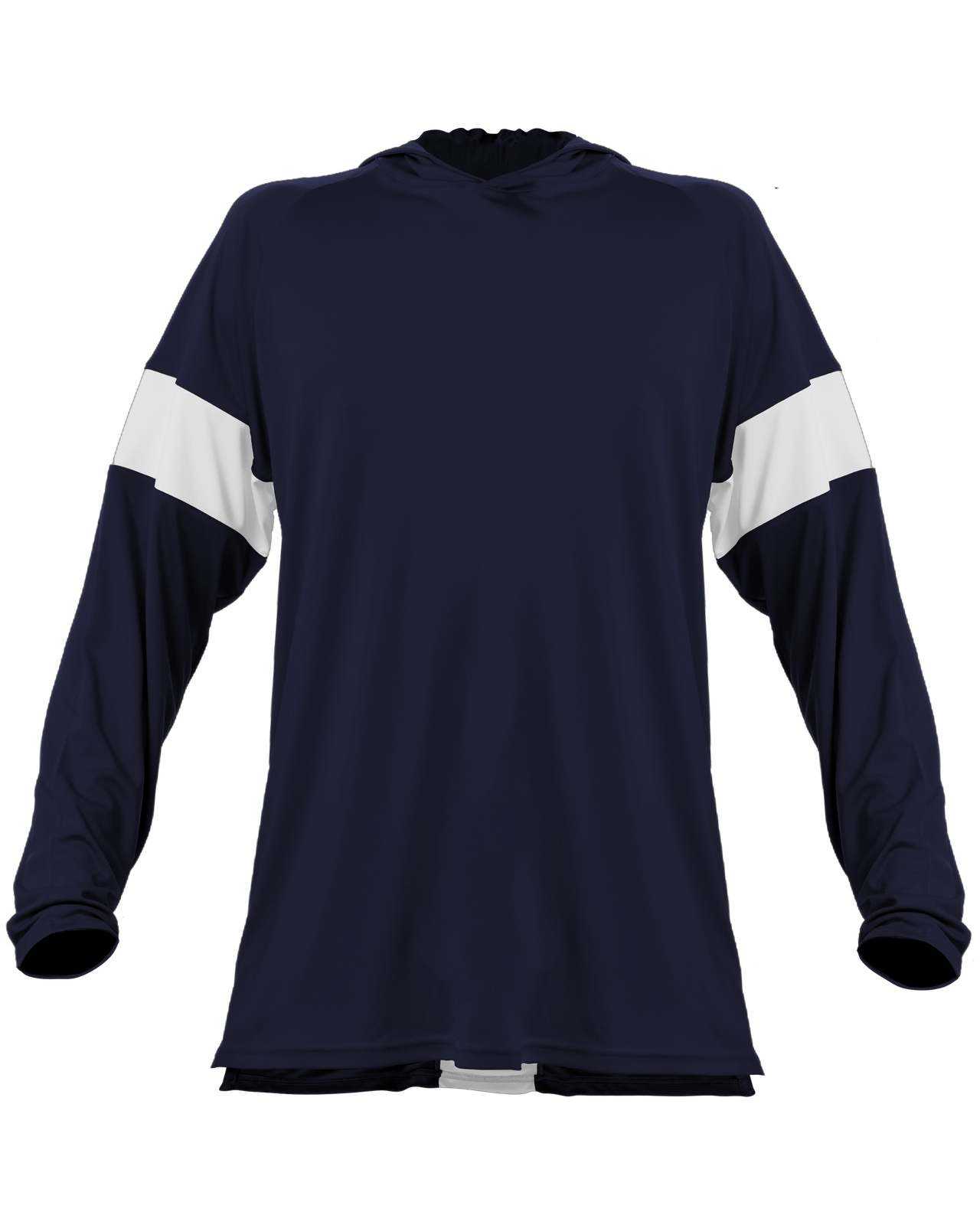 Alleson Athletic 545LSA Contender Long Sleeve Shooter Shirt - Navy White - HIT a Double - 1