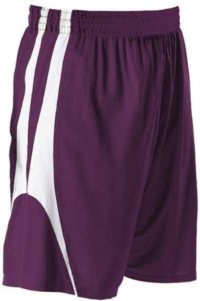 Alleson Athletic 54MMPY Youth Reversible Basketball Short - Purple White - HIT a Double - 1