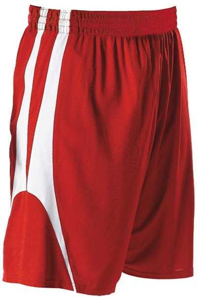 Alleson Athletic 54MMPY Youth Reversible Basketball Short - Scarlet White - HIT a Double - 1