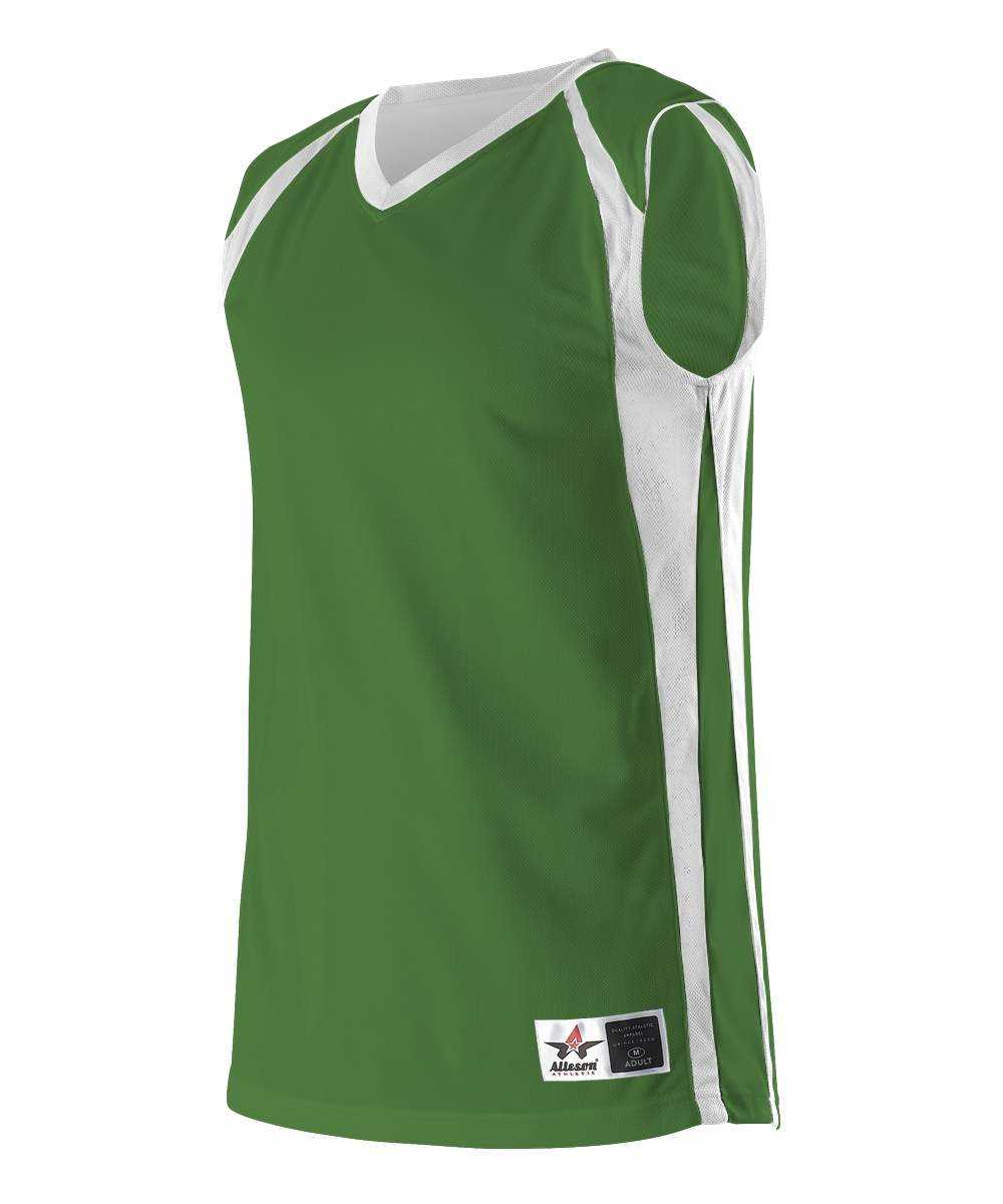 Alleson Athletic 54MMR Men&#39;s Reversible Basketball Jersey - Kelly White - HIT a Double - 1