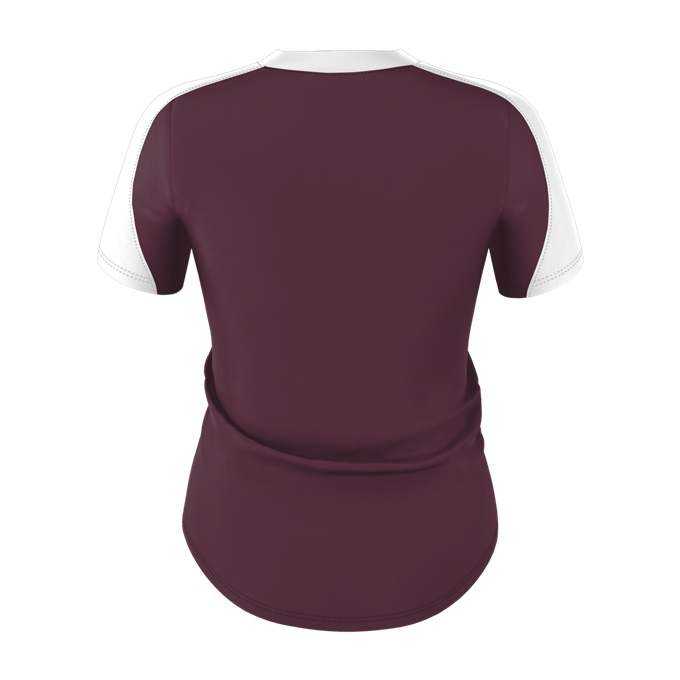 Alleson Athletic 558VW Womens V Neck Fastpitch Jersey - Light Maroon White - HIT a Double - 3