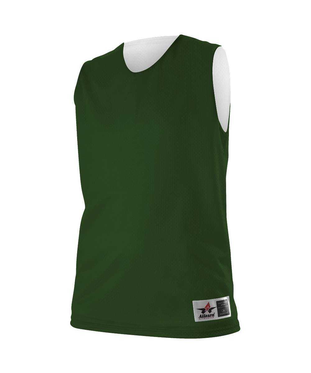 Alleson Athletic 560RW Women&#39;s Reversible Mesh Tank - Forest White - HIT a Double - 1