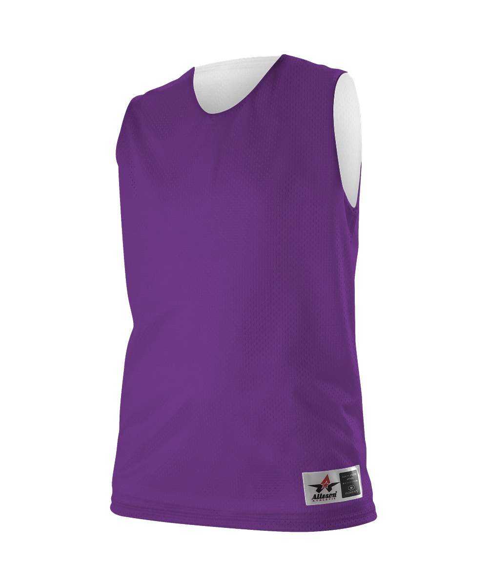 Alleson Athletic 560RW Women&#39;s Reversible Mesh Tank - Purple White - HIT a Double - 1